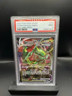2021 POKEMON SWORD & SHIELD EVOLVING SKIES #111 FULL ART/RAYQUAZA VMAX PSA 9 - Image 1