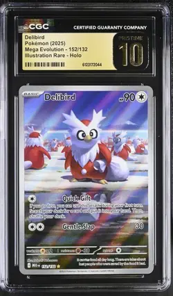 Pokemon Delibird 2025 Mega Evolution 152/132 Illustration Rare CGC PRISTINE 10 - Image 1