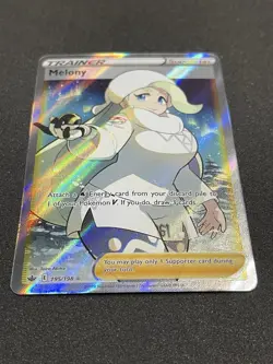 Pokemon Melony 195/198 Sword & Shield Chilling Reign Ultra Rare Full Art Holo MP - Image 3