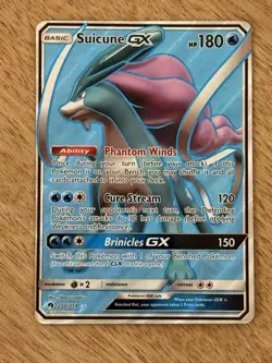Pokemon TCG Lost Thunder Full Art Suicune GX 200/214 LP - Image 1