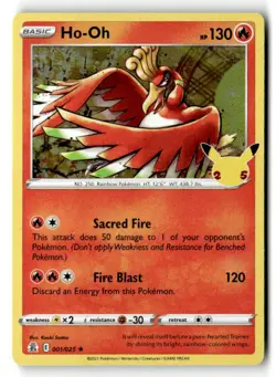 Ho-Oh 001/025 Rare Celebrations Pokemon Holo Near Mint - Image 1