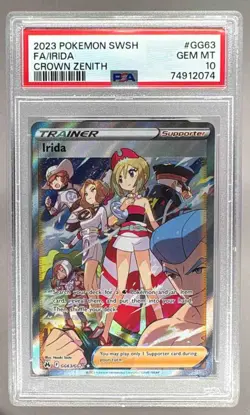 2074 Irida 2023 Pokemon Sword & Shield Crown Zenith Galarian #GG63 PSA 10 - Image 1