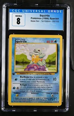 Pokemon Squirtle 1999 SPN Base Set - 1st Edition 63/102 CGC 8 - Image 1
