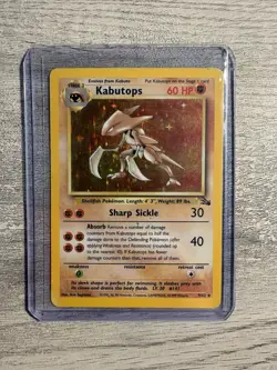 Pokemon TCG Kabutops Fossil 9/62 Holo Unlimited Holo Rare LP - Image 1