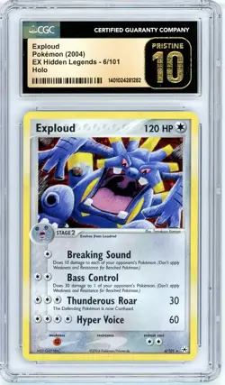 Pokemon Exploud #6 EX Hidden Legends Holo CGC Pristine 10 - Image 1