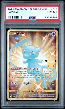 2021 POKEMON CELEBRATIONS #025 FULL ART/MEW PSA 10 - Image 1