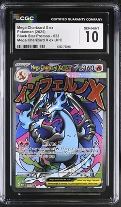 Pokemon Mega Charizard X ex 2025 Black Star Promos 023 CGC 10 - Image 1