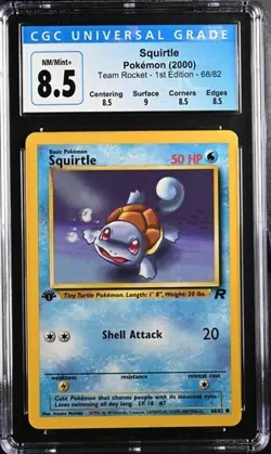Pokemon Squirtle 2000 Team Rocket - 1st Ed. 68/82 CGC 8.5 - Image 1