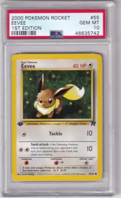 2000 POKEMON ROCKET 1ST ED #55 EEVEE PSA 10 GEM MINT - Image 1