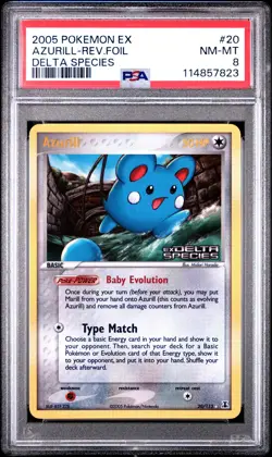 2005 POKEMON EX DELTA SPECIES AZURILL #20 REVERSE FOIL PSA 8 NM #114857823 - Image 1