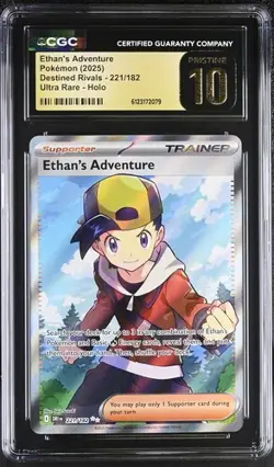 Pokemon Ethan's Adventure 2025 Destined Rivals 221/182 Holo CGC PRISTINE 10 - Image 1