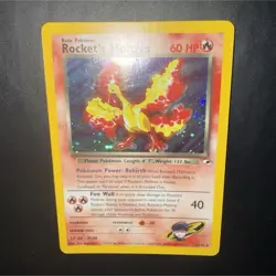 Pokemon Rocket's Moltres Holo Rare Gym Heroes 12/132 Unlimited 2000 - Image 1