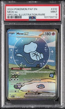 2024 POKEMON PAF EN-PALDEAN FATES SPECIAL ILLUSTRATION RARE #232 MEW EX PSA 9 - Image 1