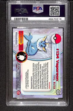 Vaporeon 2000 Topps Chrome Pokemon T.V. #134 PSA 8 - Image 2