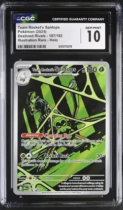 Pokemon Team Rocket's Spidops 2025 Destined Rivals 187/182 Holo CGC 10 - Image 1