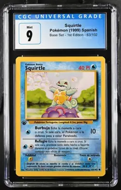 Pokemon Squirtle 1999 SPN Base Set - 1st Edition 63/102 CGC 9 - Image 1