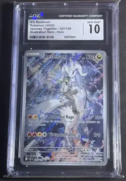 2025 Pokemon N's Reshiram 167/159 Journey Together Illustration Rare CGC 10 - Image 1