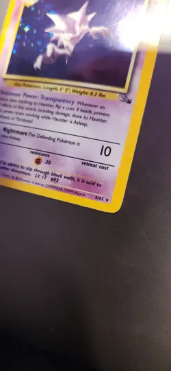 Pokemon TCG Haunter Fossil 6/62 Holo Unlimited Rare - HP/Damaged - Image 4