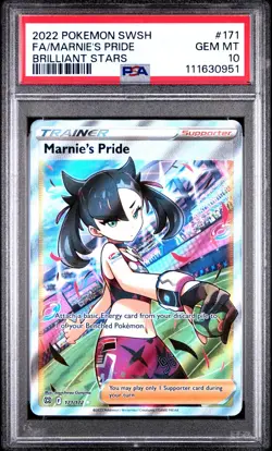 Marnie's Pride 171/172 PSA 10 SWSH Brilliant Stars Full Trainer Pokemon Card ZY6 - Image 1