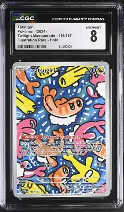 Pokemon Tatsugiri 2024 Twilight Masquerade 186/167 Illustration Rare Holo CGC 8 - Image 1