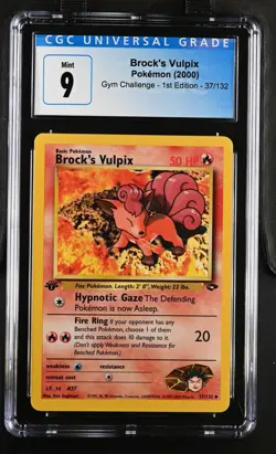 Pokemon 2000 Brock's Vulpix Gym Challenge - 1st Ed. #37 CGC 9 - Image 1
