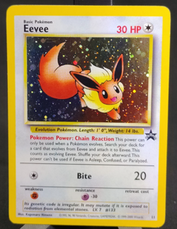 1999 Pokemon Eevee 11 Black Star Promo WOTC Holo Rare NM Vintage - Image 1