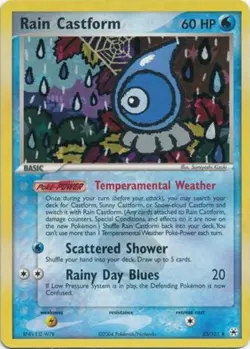 Lightly Played Rain Castform - 23/101 - Rare - Reverse Holo Pokemon Hidden Legen - Image 1