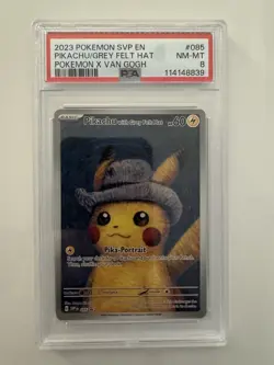 PSA 8 Pikachu w/ Grey Felt Hat SVP 085 Van Gogh Museum Promo 2023 Pokemon - Image 1