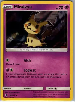 Mimikyu 58/145 Holo SM - Guardians Rising - Pokemon Card - NM - Image 1