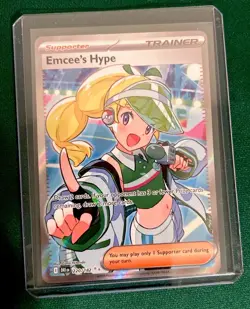 Pokemon Emcee’s Hype 220/182 Secret Rare Full Art Trainer Paradox Rift NM - Image 1