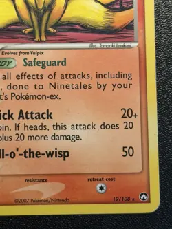 2007 Pokemon EX Power Keepers Ninetales 19/108 Rare - Image 4