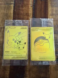 Pokemon Celebrations Pikachu V & PokeBall Gold Promos SWSH145 SWSH146 - Sealed - Image 1