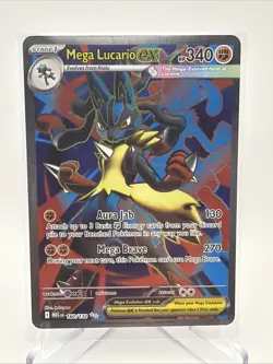 English Mega Lucario ex 160/132 Ultra Rare Full Art Pokemon Mega Evolution NM - Image 1