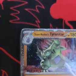 Pokemon Team Rocket's Tyranitar 096/182 Destined Rivals Prerelease Stamped Holo - Image 2