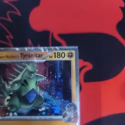 Pokemon Team Rocket's Tyranitar 096/182 Destined Rivals Prerelease Stamped Holo - Image 3