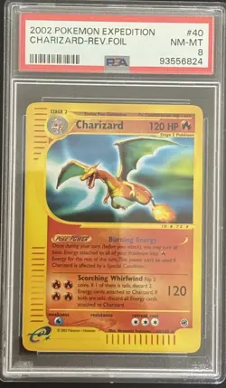 Pokemon TCG - Charizard - 40/165 - Rare Reverse Holo - Expedition [PSA 8 NM-MT] - Image 1