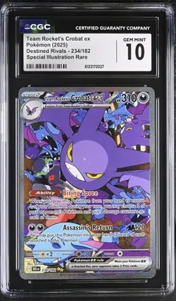 Pokemon Team Rocket's Crobat ex 2025 Destined Rivals 234/182 CGC 10 - Image 1