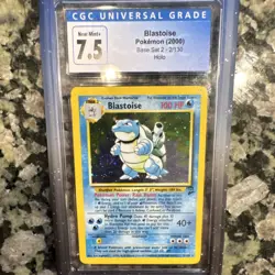 Blastoise Base Set 2 Holoc swirl CGC 7.5 Pokemon Card 2/130 - Image 1