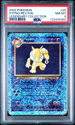 2002 POKEMON LEGEND COLL #25 HYPNO-REVERSE FOIL PSA 8 - Image 1