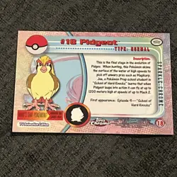 Topps Chrome 2000 Pidgeot Pokemon Card #18 Holo NM RARE TV Animation Edition - Image 2