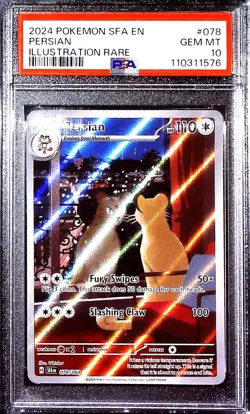PSA 10 Persian 078/064 Pokemon Scarlet Violet Shrouded Fable Illustration Rare - Image 1