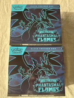 Set of 2 - Pokemon TCG - Mega Evolution Phantasmal Flames Elite Trainer Box ETB - Image 1