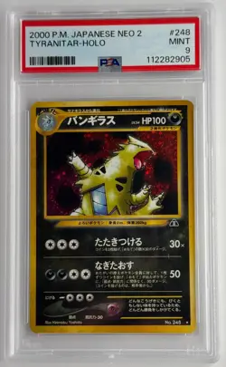 Tyranitar Holo Rare #248 Neo 2 Japanese - PSA 9 MINT - 2000 Pokemon Beautiful - Image 1