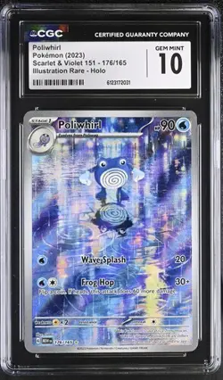Pokemon Poliwhirl 2023 Scarlet & Violet 151 176/165 Il. Rare Holo CGC 10 - Image 1