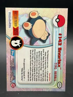 MINT GLOSSY 2000 Topps Pokemon TV Animation Series 3 Snorlax Blue Logo #143 (A) - Image 2