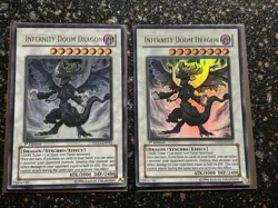 Yugioh 2x Infernity Doom Dragon THSD 1st Ed Ultra Rare LP - Image 1