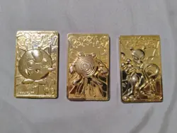 Nintendo Pokemon 1999 Metal Cards Lot - Jigglypuff, Poliwhirl, Mewtwo - Image 1
