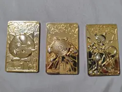 Nintendo Pokemon 1999 Metal Cards Lot - Jigglypuff, Poliwhirl, Mewtwo - Image 2