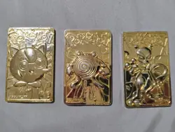Nintendo Pokemon 1999 Metal Cards Lot - Jigglypuff, Poliwhirl, Mewtwo - Image 3