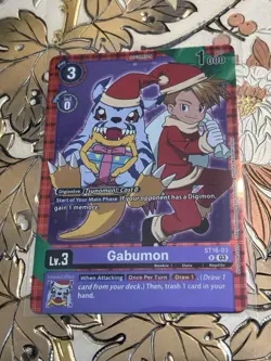 Digimon Card Game ST16-03 R Gabumon Winter Christmas Holiday Alt Art LP - Image 1